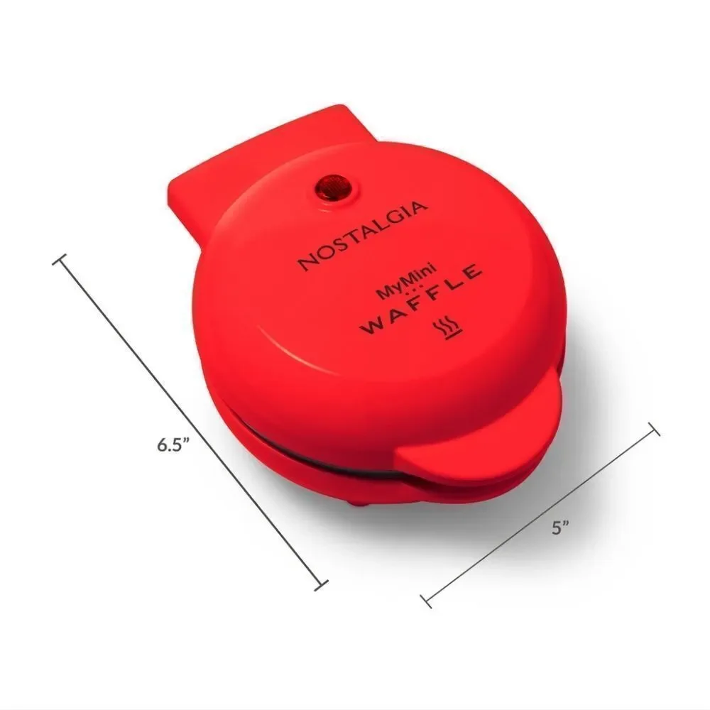 NEW NOSTALGIA MyMini Red Waffle Maker